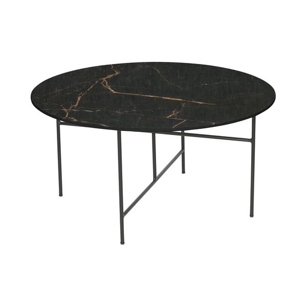 Czarny stolik z porcelanowym blatem WOOOD Vida, ⌀ 80 cm