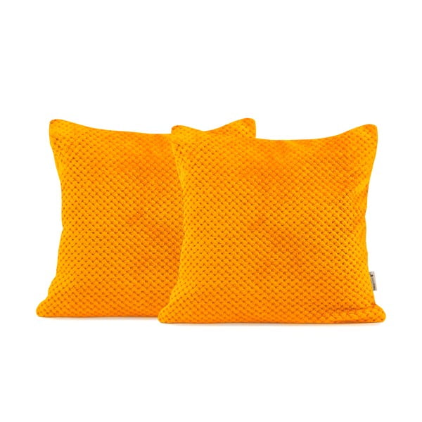 Zestaw 2 pomarańczowych dekoracyjnych poszewek na poduszki z mikrowłókna DecoKing Henry, 45x45 cm