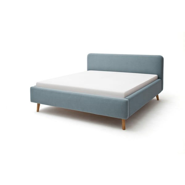 Niebieskoszare łóżko dwuosobowe Meise Möbel Mattis, 140x200 cm