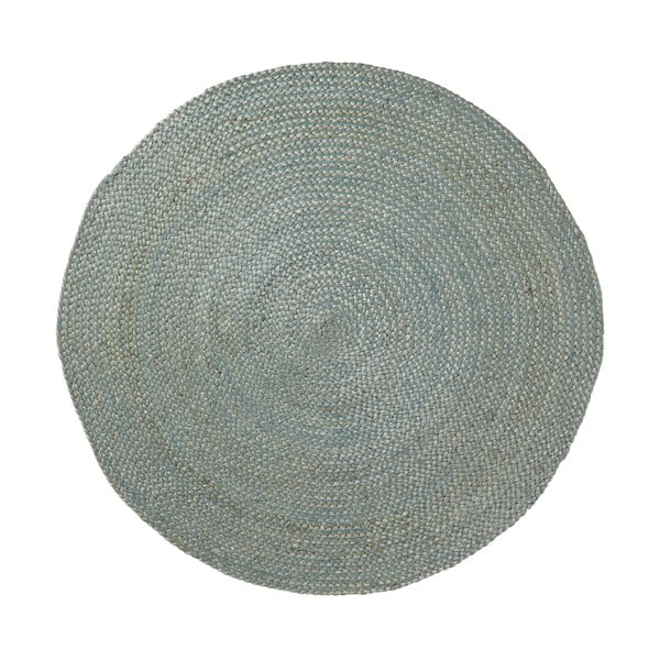 Niebieski dywan z juty Kave Home Dip, ⌀ 100 cm