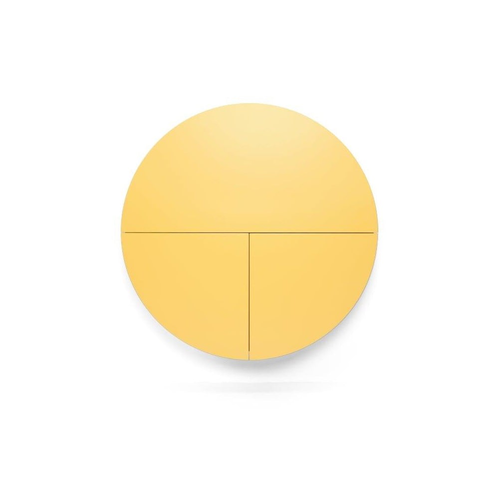 Biało-żółte wielofunkcyjne biurko ścienne EMKO Pill