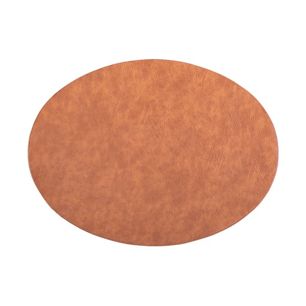 Pomarańczowobrązowa mata stołowa z imitacji skóry ZicZac Troja, 33x45 cm