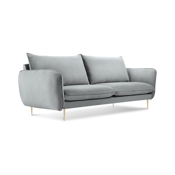 Jasnoszara aksamitna sofa Cosmopolitan Design Florence, 160 cm
