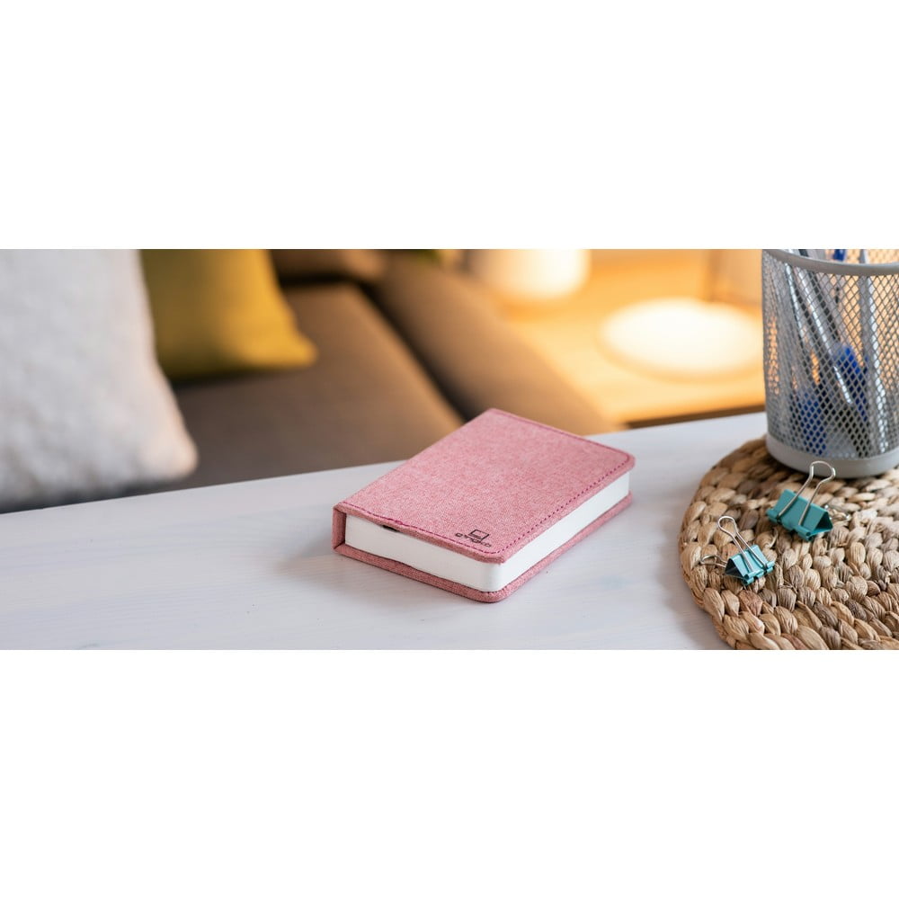 Różowa lampka stołowa LED w kształcie książki Gingko Booklight
