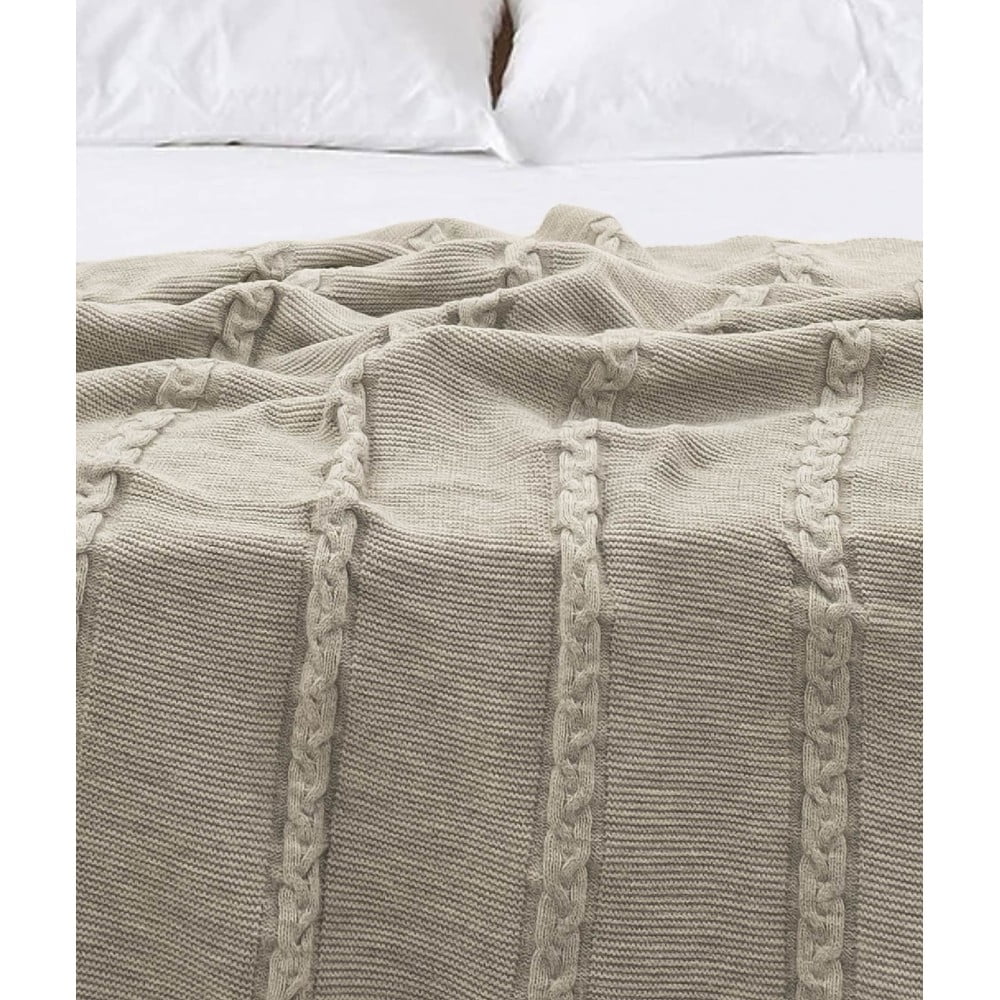 Фото - Покривало Concept Beżowa bawełniana narzuta na łóżko dwuosobowe 200x220 cm Trenza – Oyo Conc 