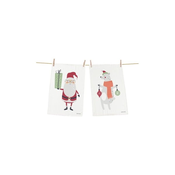 Zestaw 2 świątecznych ściereczek bawełnianych Butter Kings Christmas Creatures, 70x50 cm