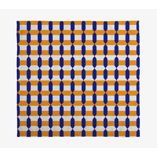 Zestaw 4 serwetek tekstylnych z domieszką lnu Really Nice Things Orange Geometric, 43x43 cm