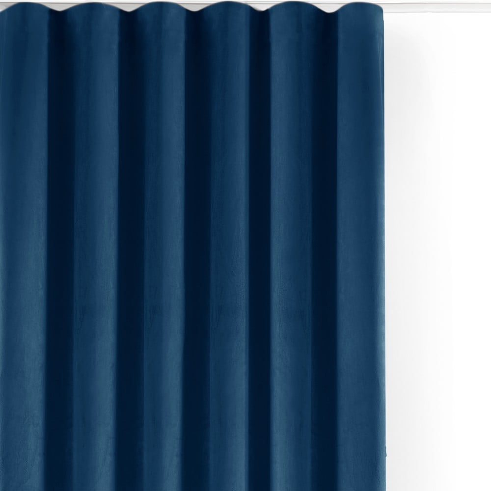 Niebieska aksamitna zasłona częściowo zaciemniająca (dimout) 530x270 cm Velto – Filumi