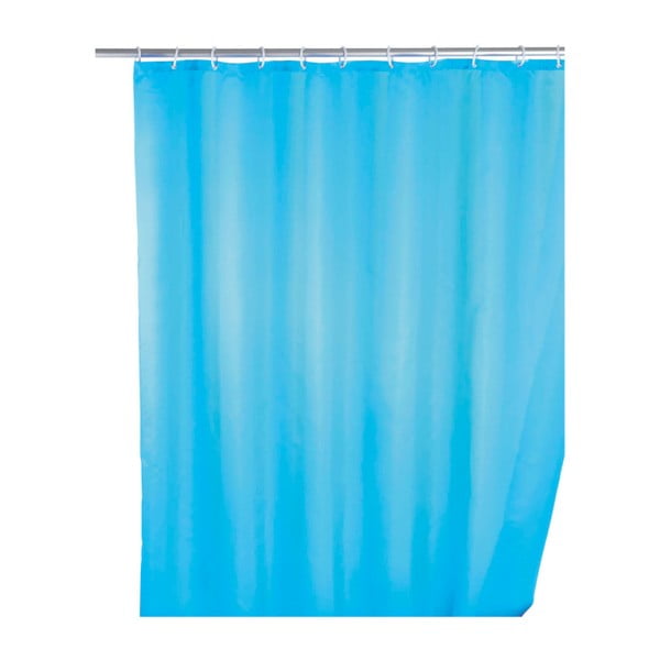 Jasnoniebieska zasłona prysznicowa z warstwą przeciw pleśni Wenko, 180x200 cm