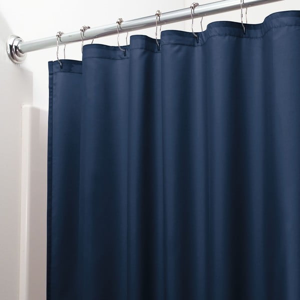 Ciemnoniebieska zasłona prysznicowa iDesign, 183x183 cm