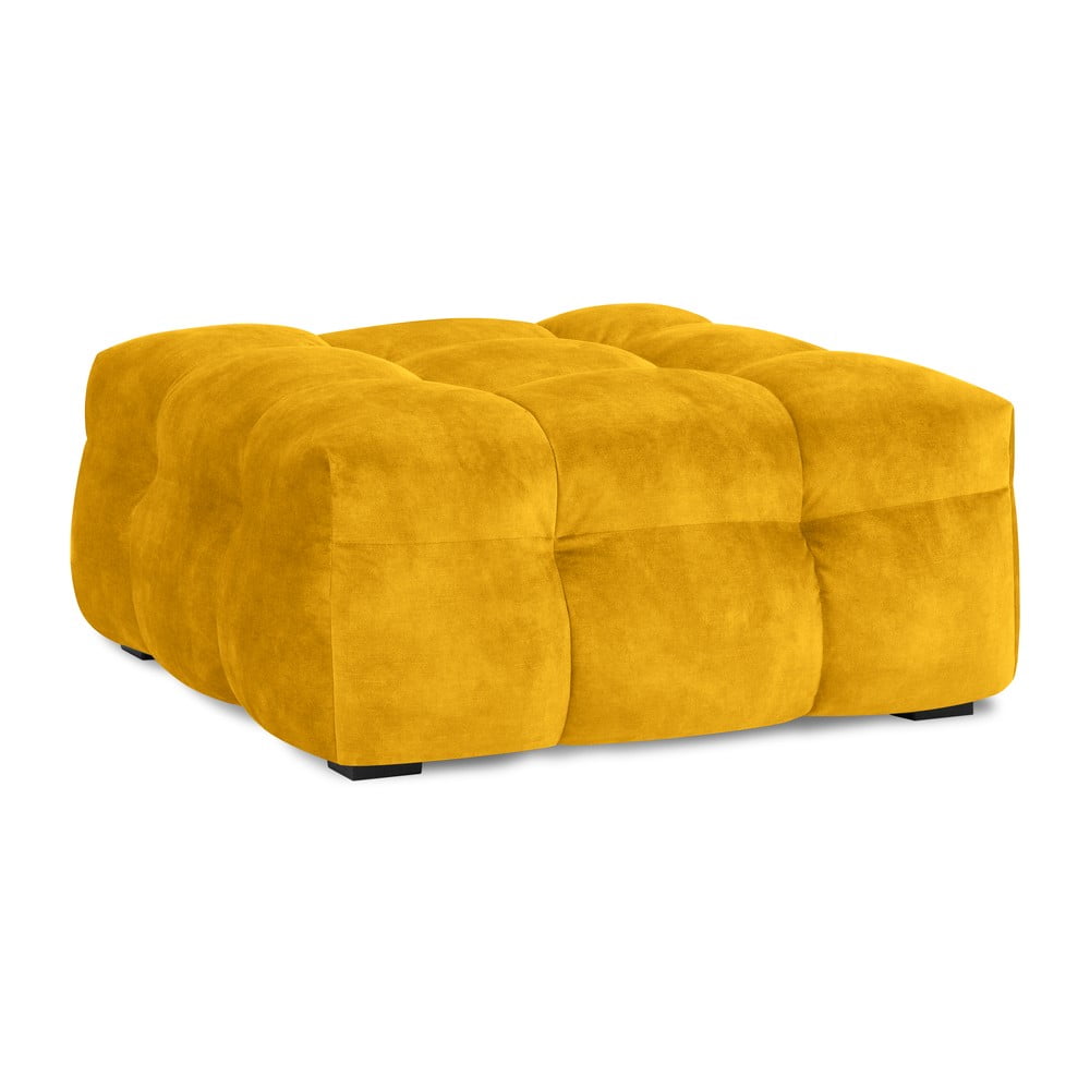 Żółty aksamitny puf Windsor & Co Sofas Vesta