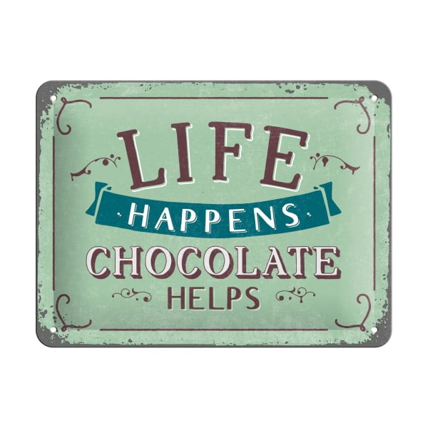 Dekoracyjna tabliczka ścienna Postershop Chocolate Helps