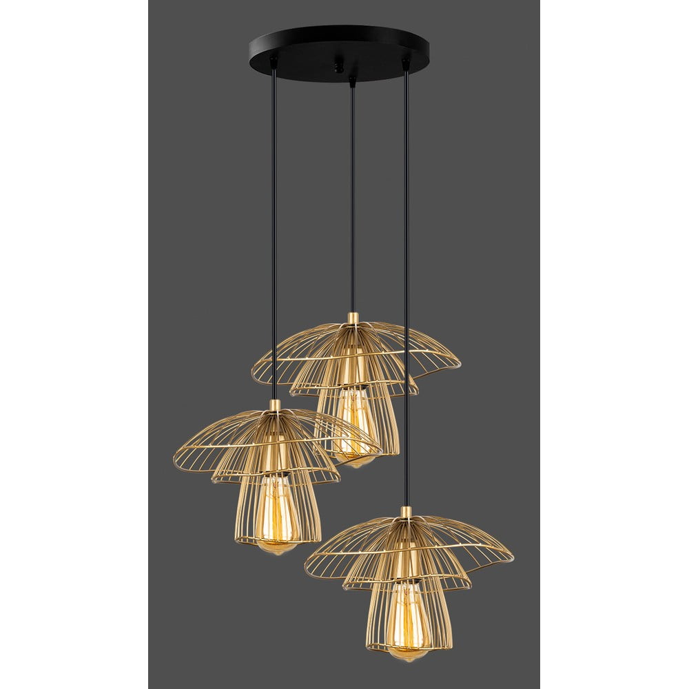 Lampa wisząca w kolorze złota Squid Lighting Root, wys. 117 cm