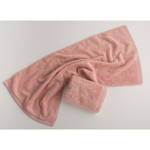 Różowy bawełniany ręcznik El Delfin Lisa Coral, 30x50 cm