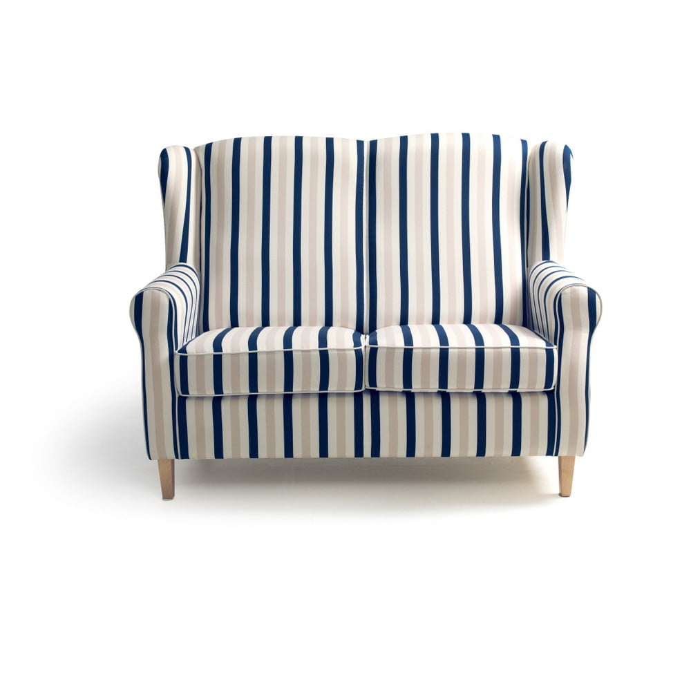 Фото - Диван Max Niebiesko-biała sofa w paski  Winzer Lorris, 139 cm kolorowy,niebieski, 