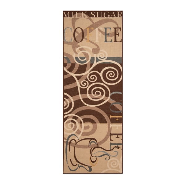 Brązowy chodnik Zala Living Vibe Coffee Ornament, 67x180 cm