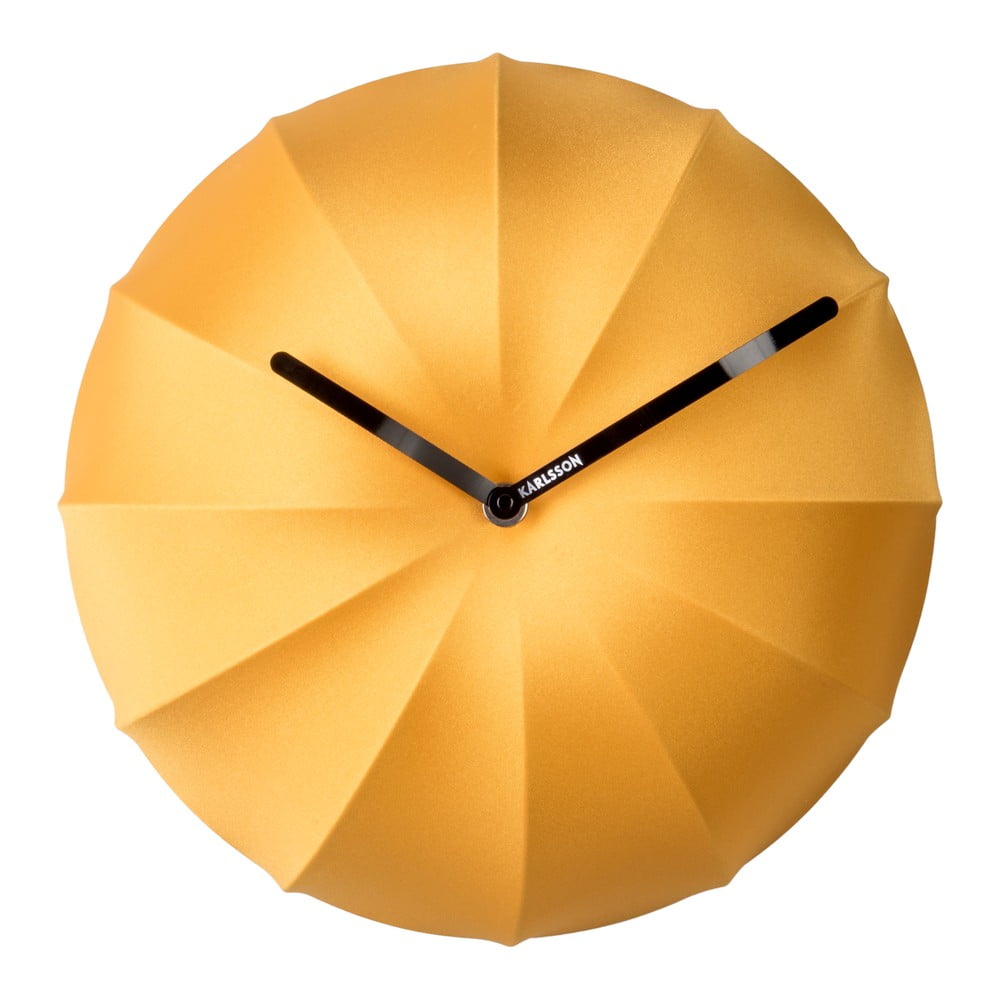 Żółty zegar ścienny Karlsson Stretch, ø 40 cm