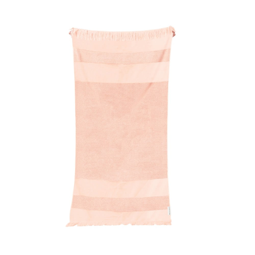 Różowy bawełniany ręcznik plażowy Sunnylife Summer Stripe, 175x90 cm