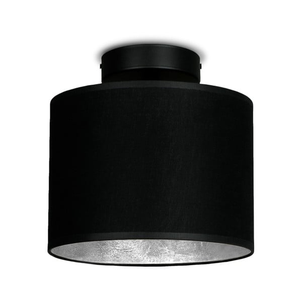 Czarna lampa sufitowa z detalem w srebrnym kolorze Sotto Luce MIKA Elementar XS CP, ⌀ 20 cm