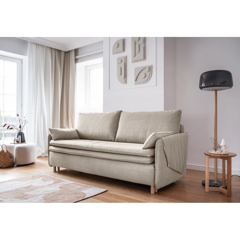 Beżowa rozkładana sofa 207 cm Simon – Miuform