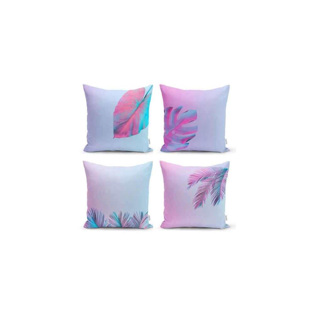 Zestaw 4 dekoracyjnych poszewek na poduszki Minimalist Cushion Covers Neon Lover, 45x45 cm