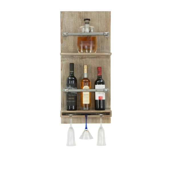 Uchwyt ścienny na butelki i kieliszki Mauro Ferretti Bar, 76x34 cm
