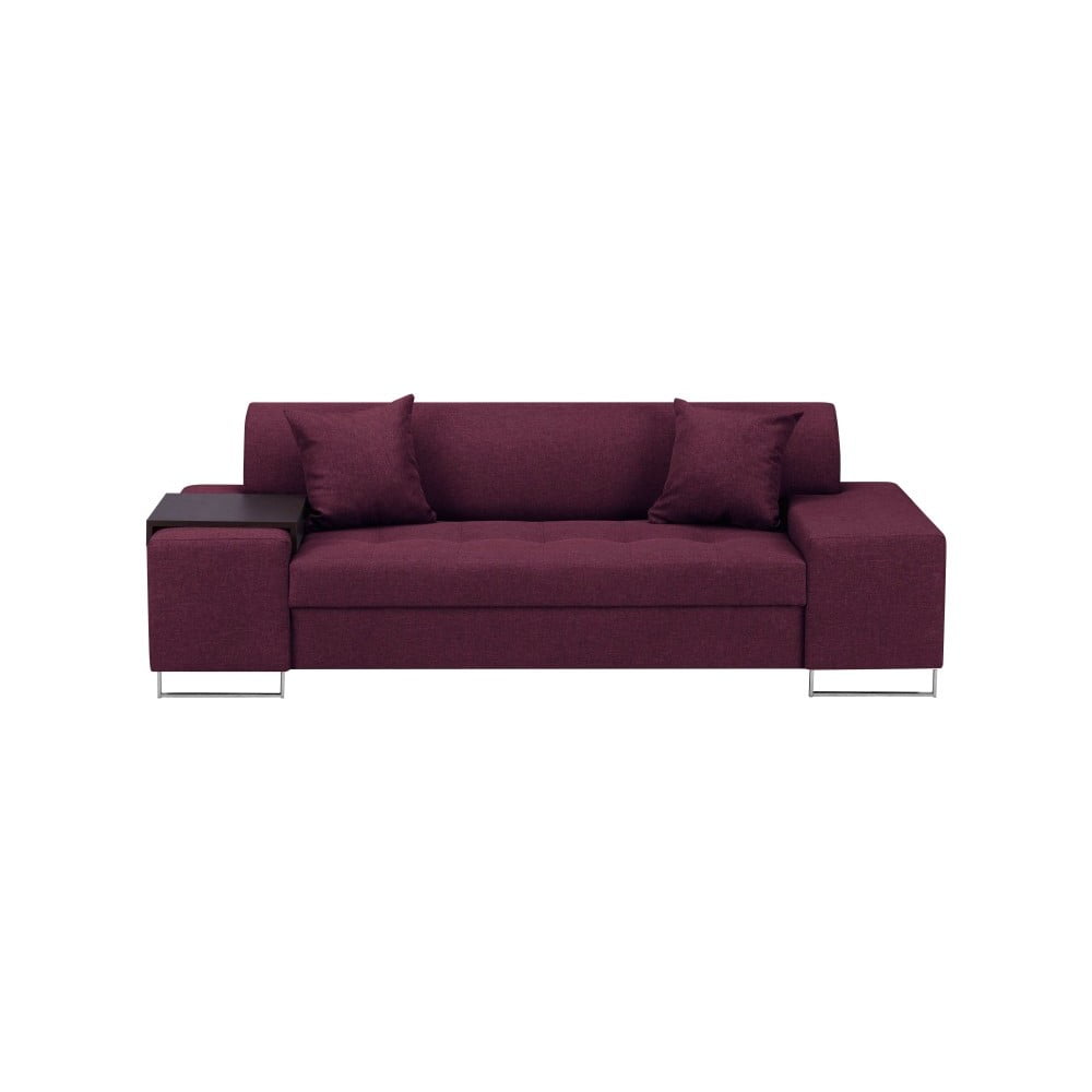 Fioletowa sofa z nóżkami w kolorze srebra Cosmopolitan Design Orlando, 220 cm