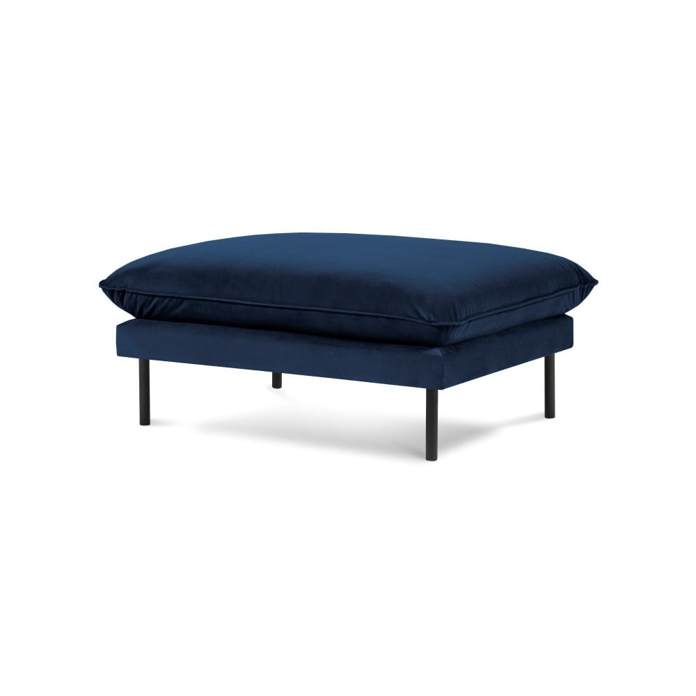 Niebieski aksamitny podnóżek Cosmopolitan Design Vienna, 100x80 cm