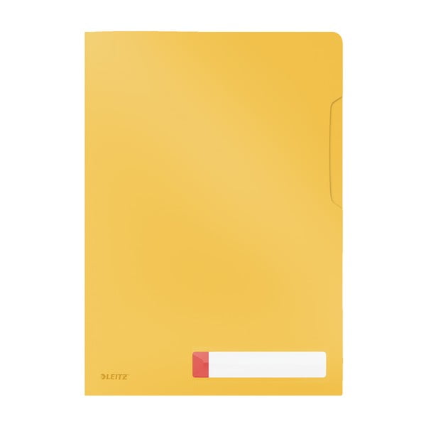 Żółty folder z kieszonką na etykietę Leitz Cosy, A4