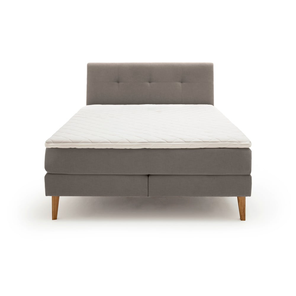 Jasnoszare łóżko boxspring 180x200 cm Stockholm – Meise Möbel