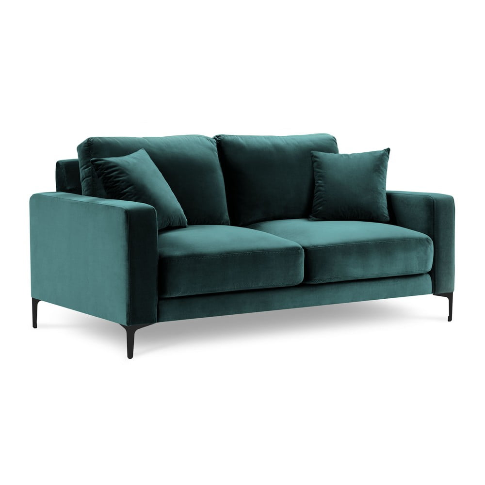 Aksamitna sofa w morskim kolorze Kooko Home Harmony, 158 cm