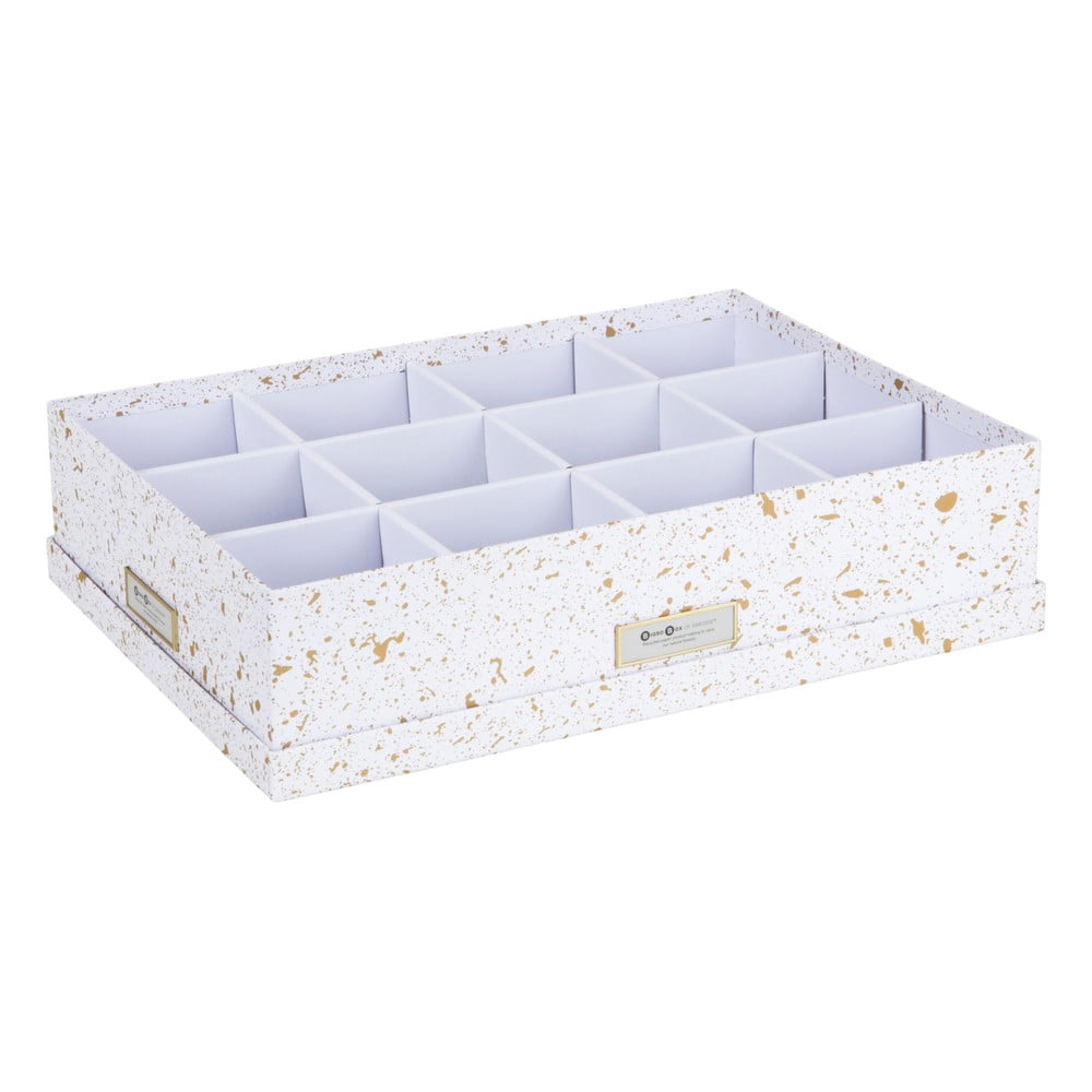 Pudełko z przegródkami w biało-złotym kolorze Bigso Box of Sweden Jakob