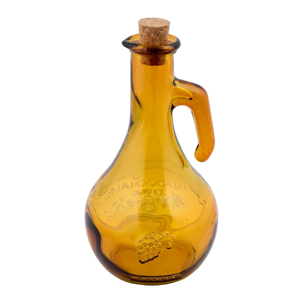 Żółta butelka na ocet ze szkła z recyklingu Ego Dekor Di Vino, 500 ml