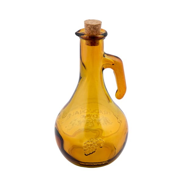 Żółta butelka na ocet ze szkła z recyklingu Ego Dekor Di Vino, 500 ml