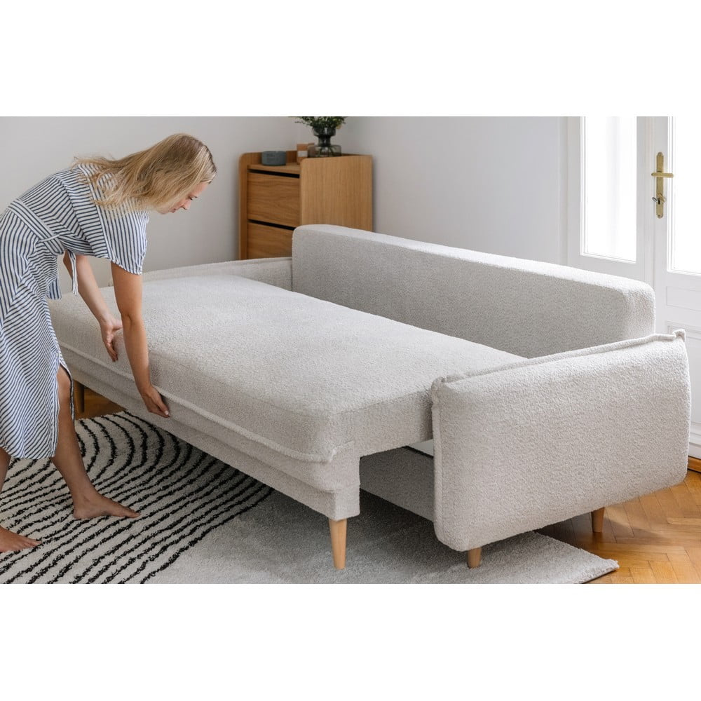 Zielona rozkładana sofa z materiału bouclé 215 cm Patti – Bonami Selection