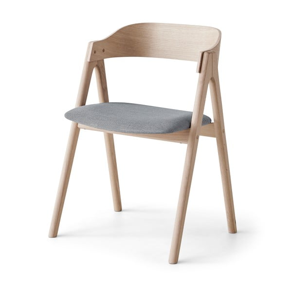 Krzesło z drewna dębowego z szarym siedziskiem Findahl by Hammel Mette