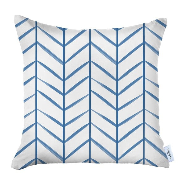 Niebiesko-biała poszewka na poduszkę Mike & Co. NEW YORK Geometric, 43x43 cm