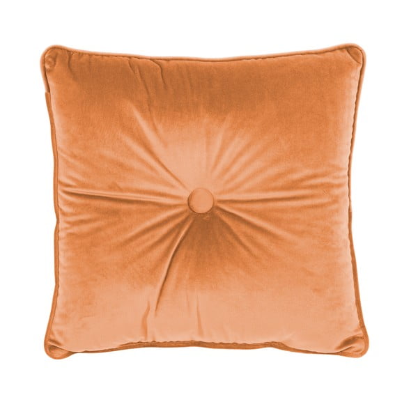 Pomarańczowa poduszka Tiseco Home Studio Velvet Button, 45x45 cm