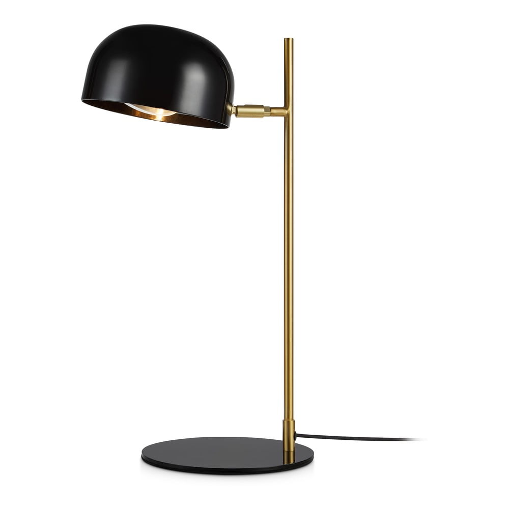 Czarna lampa stołowa z podstawą w kolorze miedzi Markslöjd Pose
