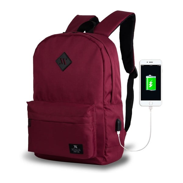 Brugundowy plecak z portem USB My Valice SPECTA Smart Bag