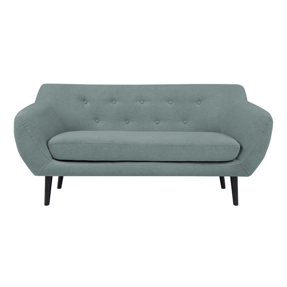 Miętowa sofa 2 osobowa z brązowymi nogami Mazzini Sofas Piemont Bonami