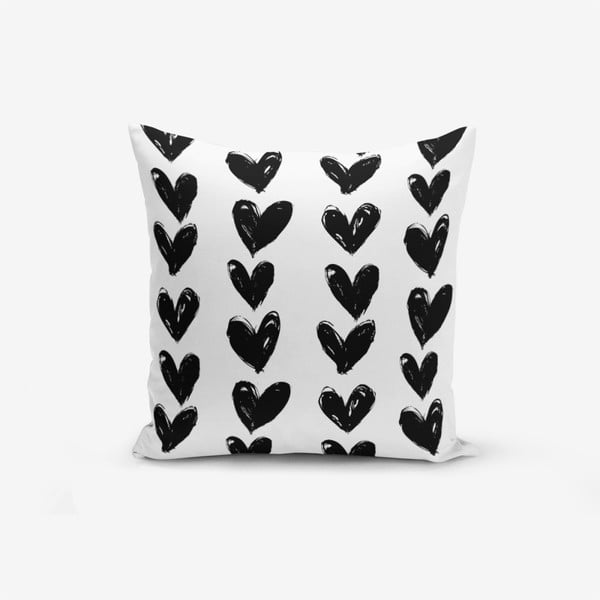 Poszewka na poduszkę z domieszką bawełny Minimalist Cushion Covers Black Heart, 45x45 cm