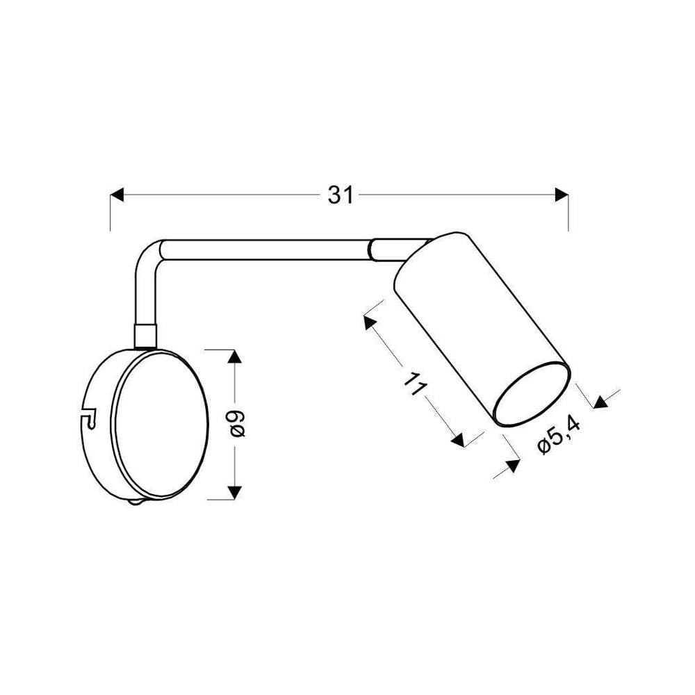 Czarny metalowy kinkiet Tina – Candellux Lighting