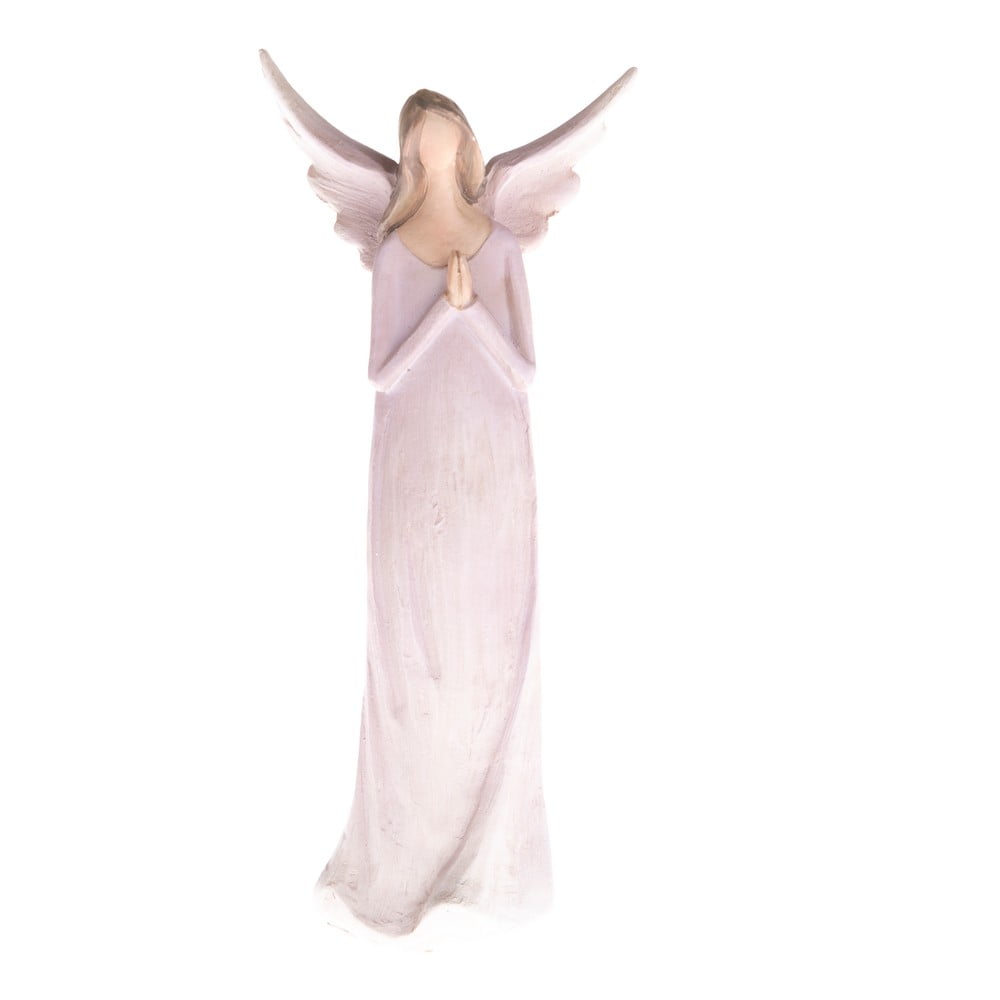 Fioletowa dekoracyjna figurka Dakls Praying Angel, wys. 14,5 cm