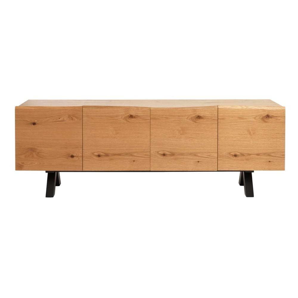 Niska komoda z drewna białego dębu Unique Furniture Oliveto