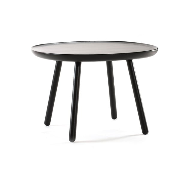 Czarny stolik z litego drewna EMKO Naïve, ø 64 cm