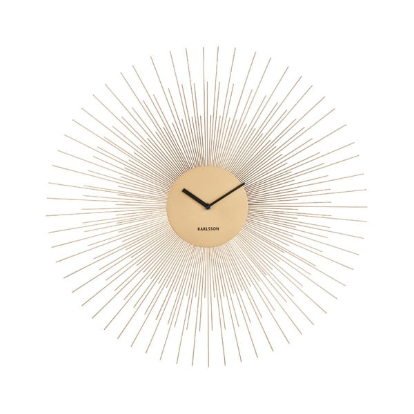 Zegar ścienny w kolorze złota Karlsson Peony Large, ø 60 cm