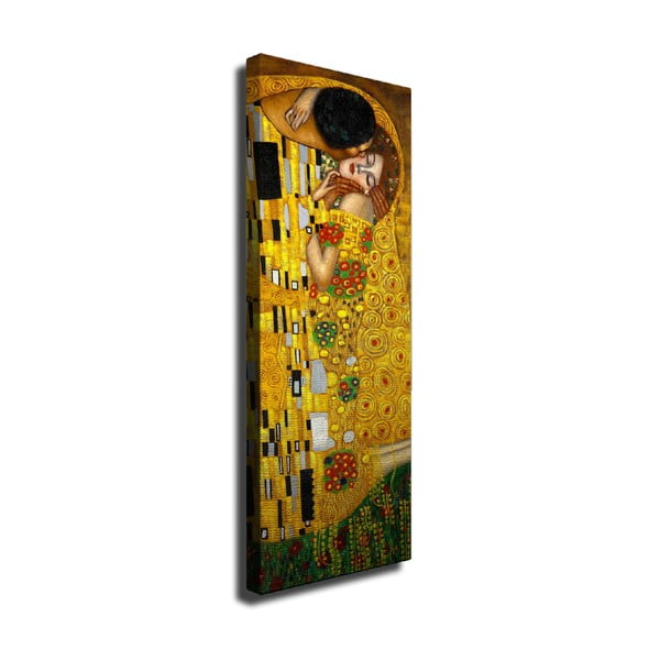 Reprodukcja obrazu na płótnie Gustav Klimt The Kiss, 30x80 cm