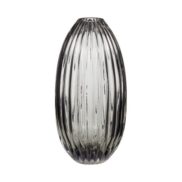 Szary szklany wazon Hübsch Smoked, wys. 30 cm