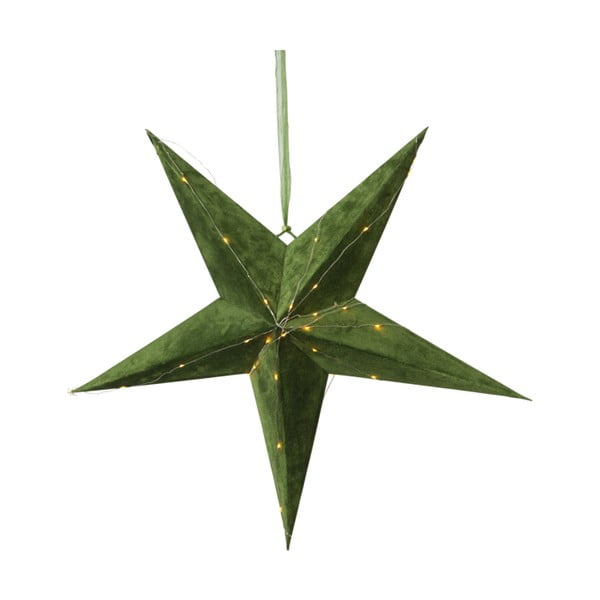 Zielona świąteczna dekoracja świetlna Star Trading Velvet, ø 60 cm